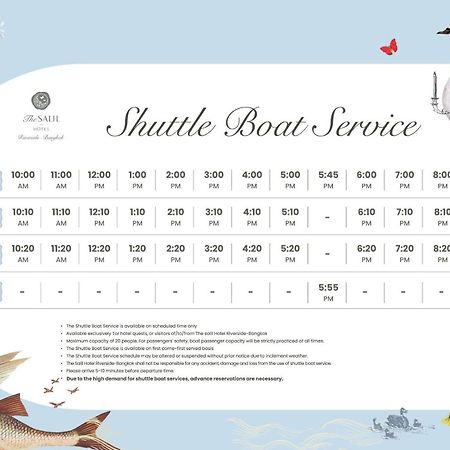 The Salil Hotel Riverside بانكوك المظهر الخارجي الصورة Shuttle boat service timetable